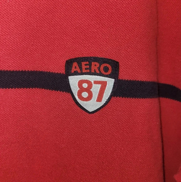 Aeropostale Vintage Aero 87 Mens Med Tee Red w/blue stripe Y2K Millennium LOT N - Picture 7 of 8